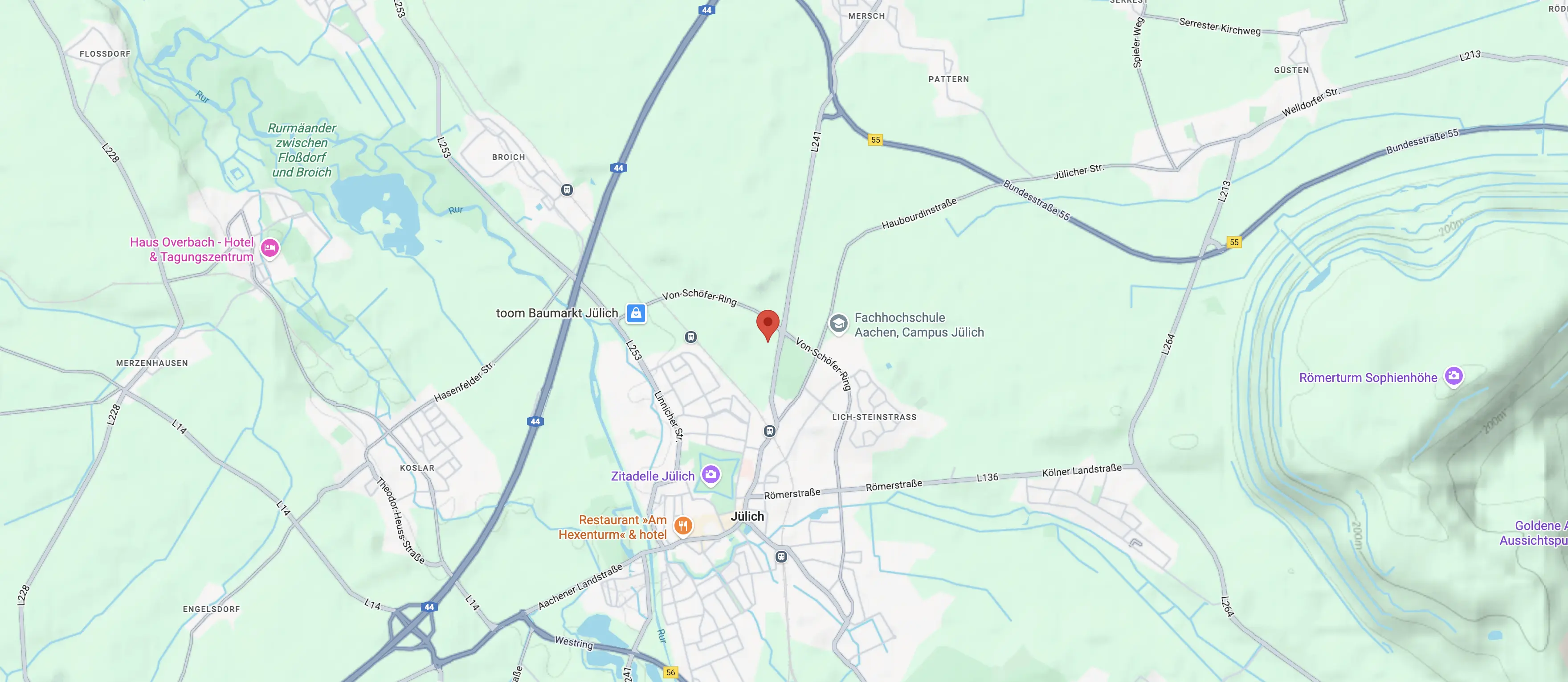 Lageplan Studentenwohnheim Jülich - Schneidersstraße